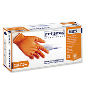 Cверхпрочные резиновые перчатки, нитриловые, оранж, Reflexx N85-XXL. 8.4гр. Толщина 0,2 мм (Кох)