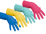 Перчатки латексные Многоцелевые Vileda Professional, синие (размер 8.5-9, L)