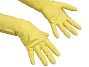 Перчатки латексные Контракт Vileda Professional, желтые  (размер 7.5-8, M)